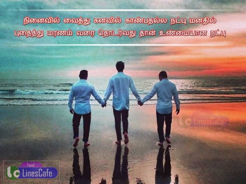 True Friendship Tamil Quotes NewNinaivil Vaithu Kanavil Kanbathalla NatpuManathil Puthaithu Maranam Varai Thodarvathu Than Unmaiyana Natpu